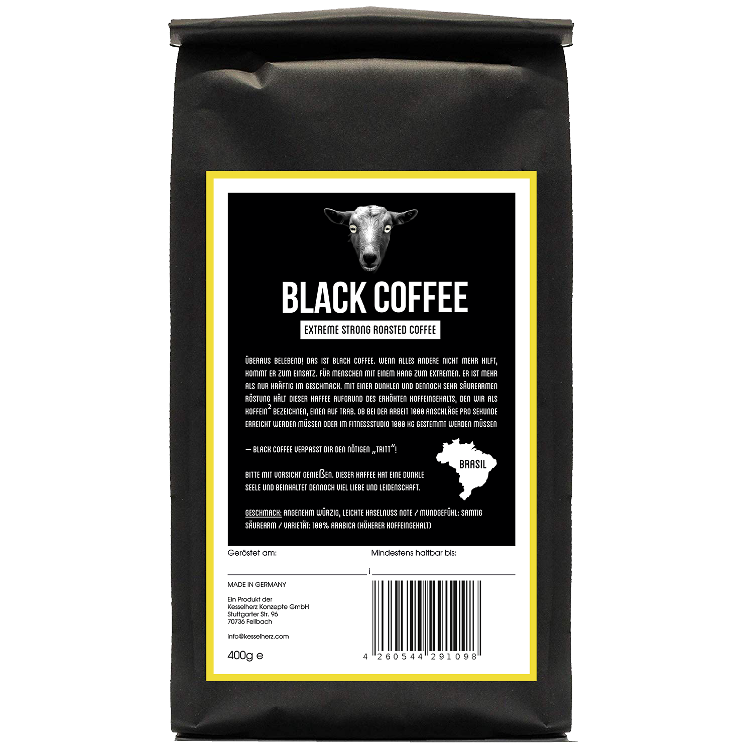 Black Coffee Brasil Rückseite mit Text