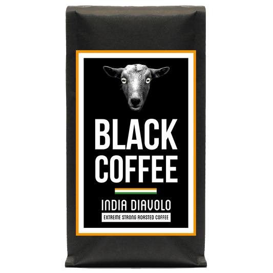 Black Coffee India Diavolo | 100% Robusta Perlbohnen | Dunkle Röstung | Hoher Koffeingehalt