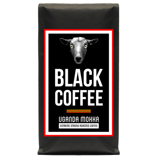Logo Black Coffee Uganda Mokka Extrem Strong Roasted Coffee