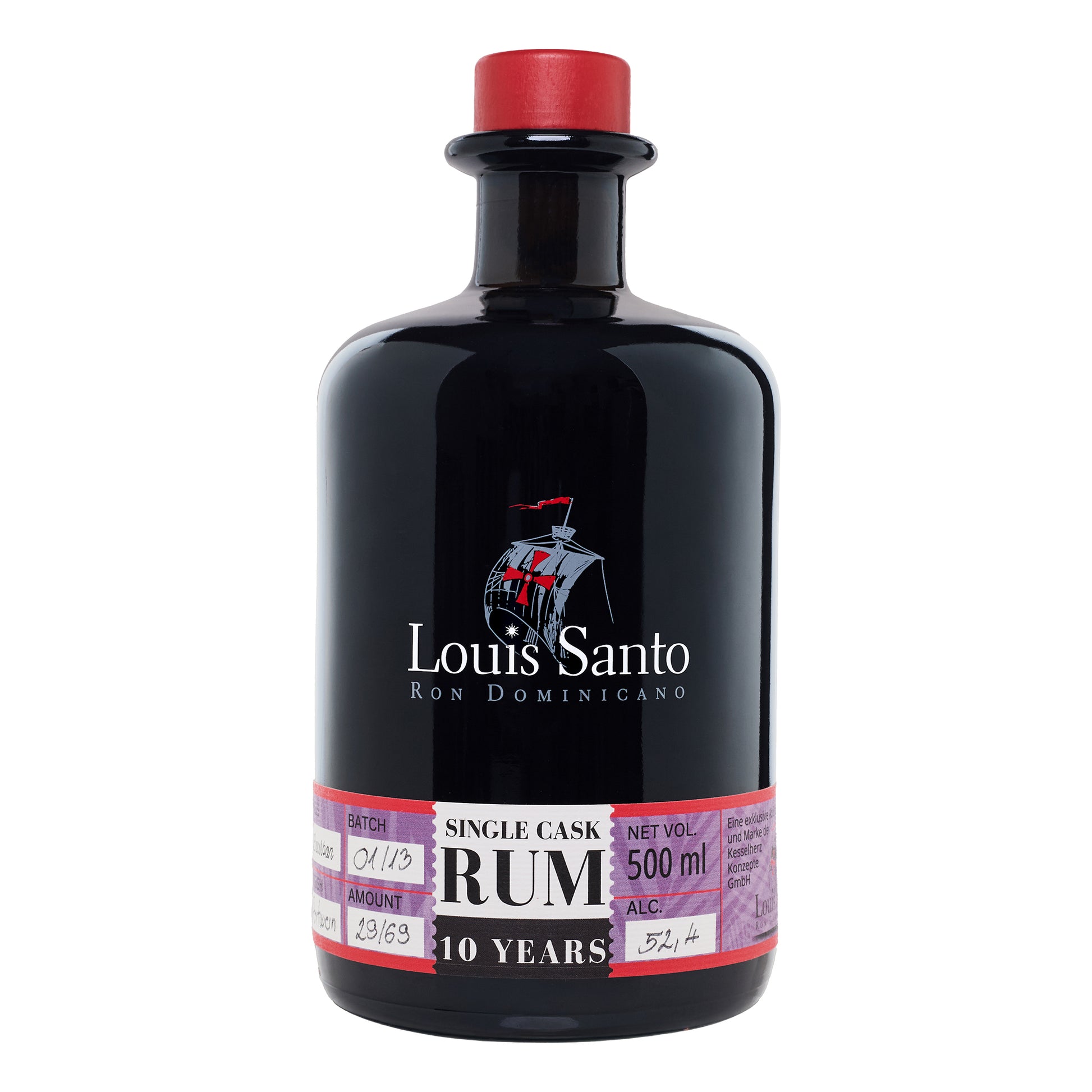 Louis Santo Rum Flasche des Jahrgangs 10 Sonderabfüllung