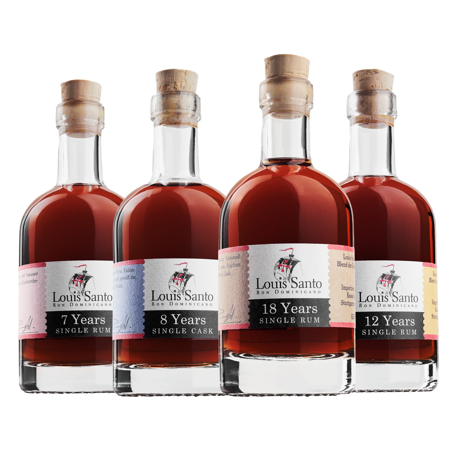 Louis Santo Rum 7, 8, 12, 18 Jahre gereift