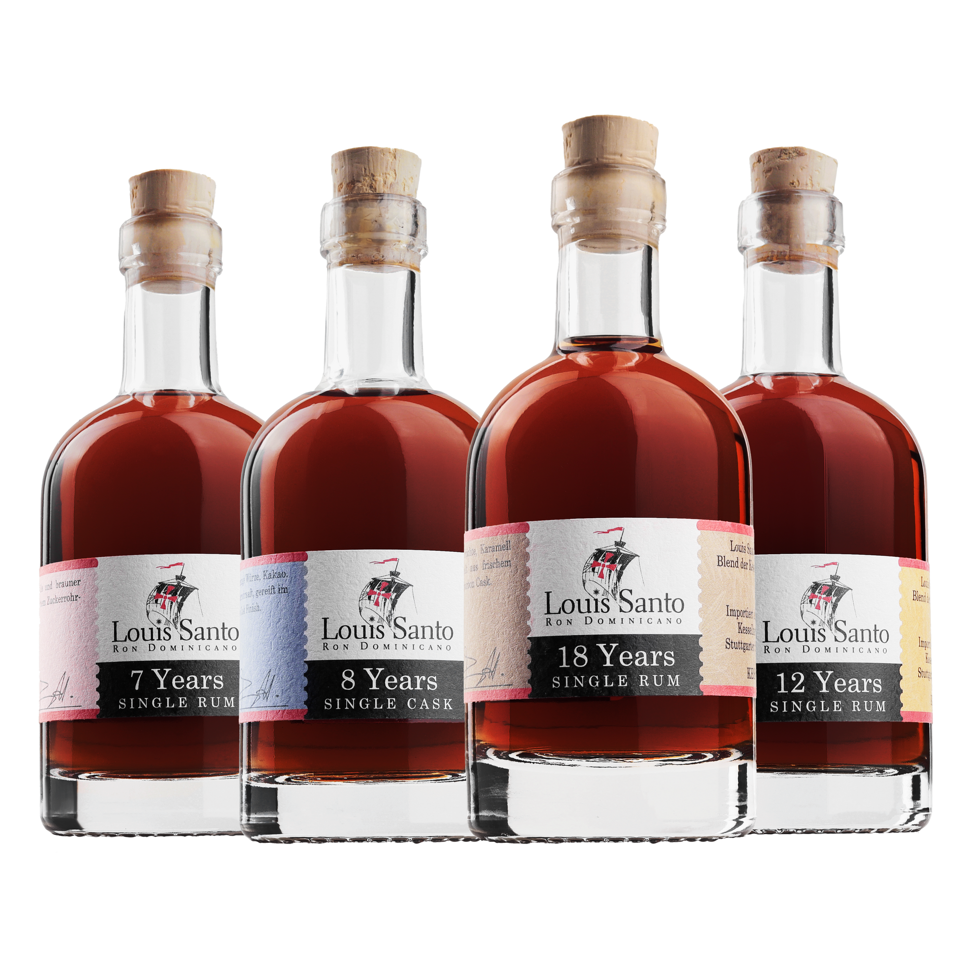 Louis Santo Rum 7, 8, 12, 18 Jahre gereift