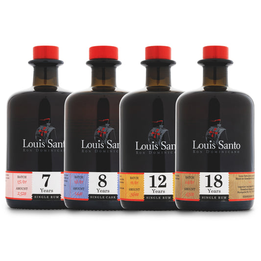 Louis Santo Rum Tasting Set - 4 x 0,5L - Premium Rum aus der Dominikanischen Republik