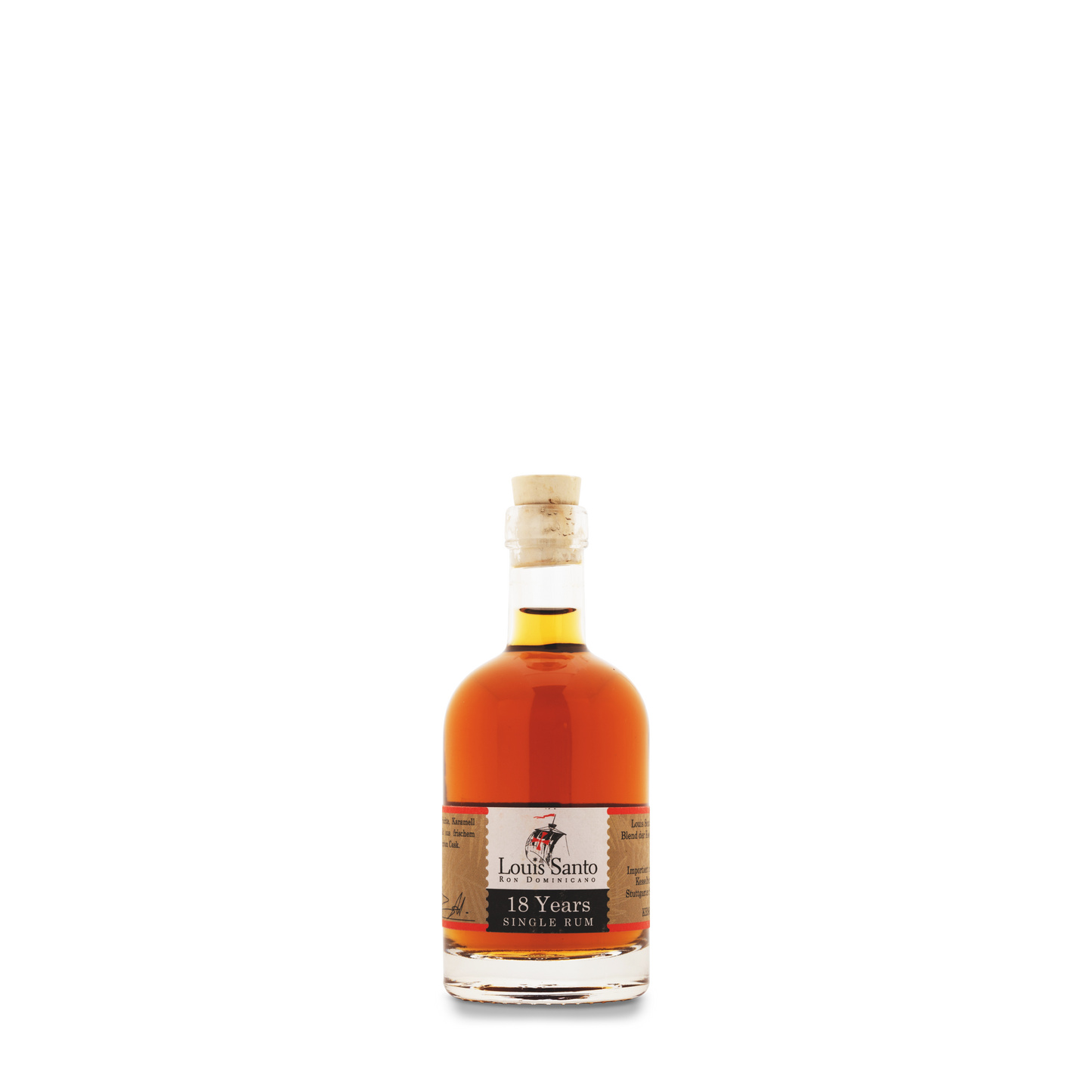 100ml Louis Santo Single Rum 18 Jahre Flasche
