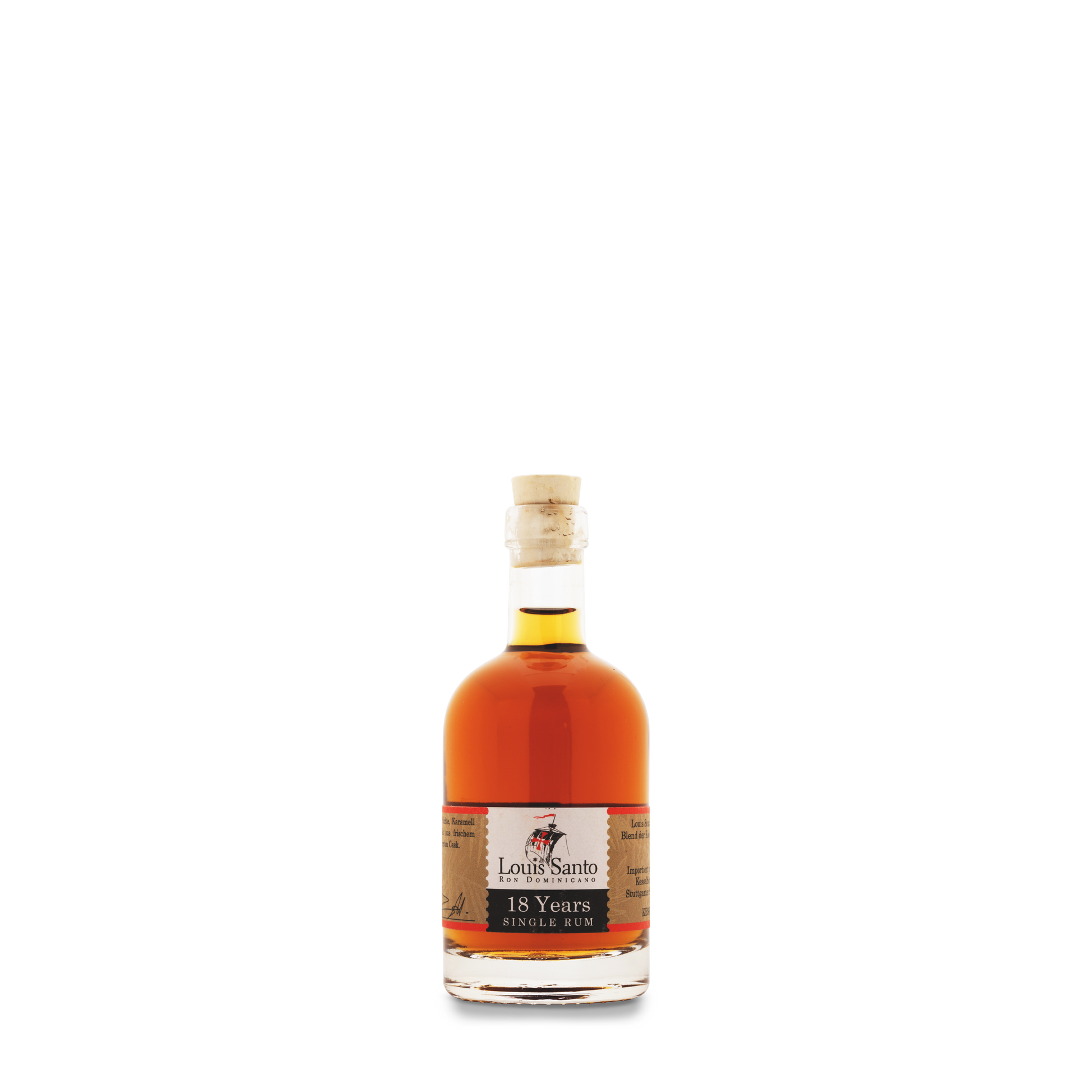 100ml Louis Santo Single Rum 18 Jahre Flasche