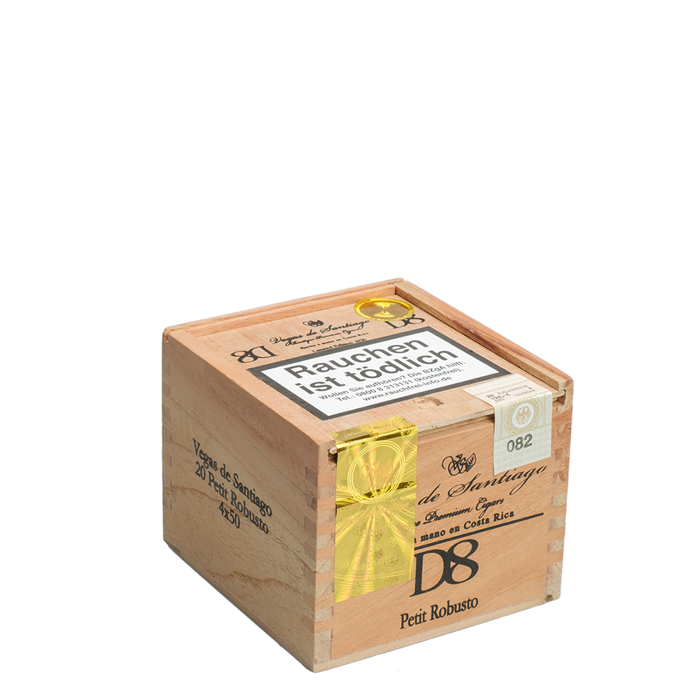 D8 Robusto Zigarren Vegas de Santiago Holzkiste 20 Stück 4 x 50
