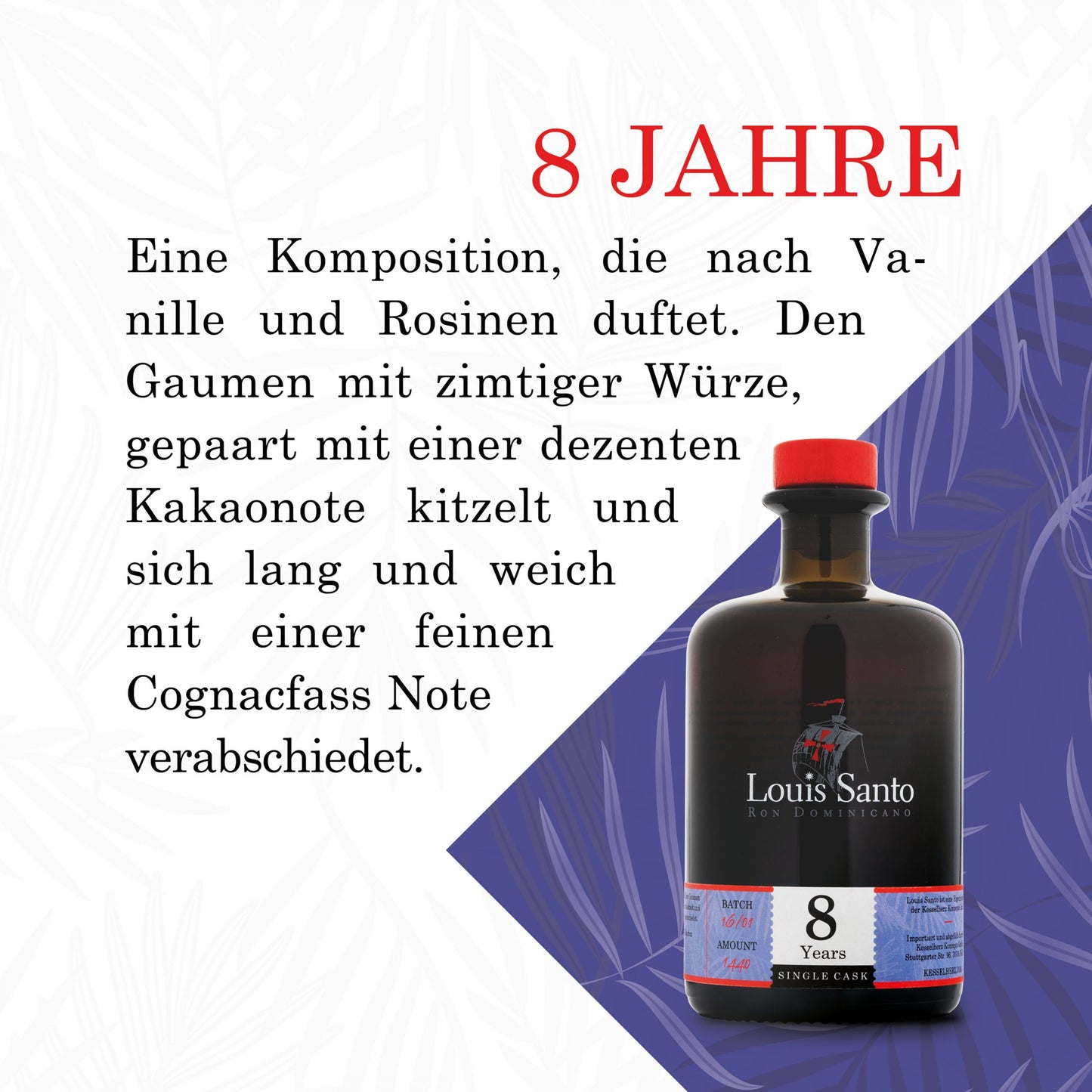 Flyer Louis Santo Single Cask Rum 8 Jahre