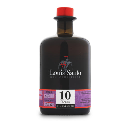 Dominikanischer Premium-Rum: Louis Santo 10 Jahre | Single Cask Portwein Finish | Faßstärke | Limitierte Rum Einzelfassabfüllung