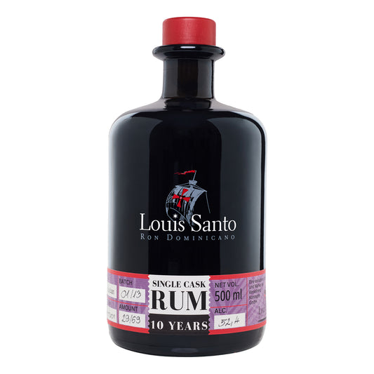 Louis Santo Rum Flasche des Jahrgangs 10 Sonderabfüllung