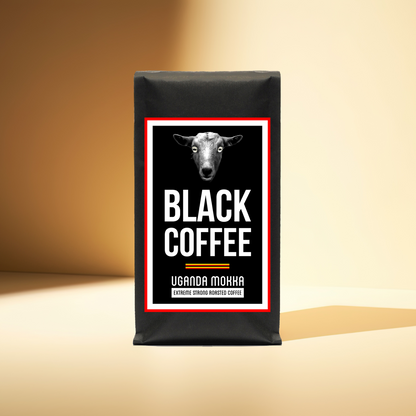 Black Coffee Uganda Mokka | 100% Robusta | Ganze Bohnen | Viel Koffein