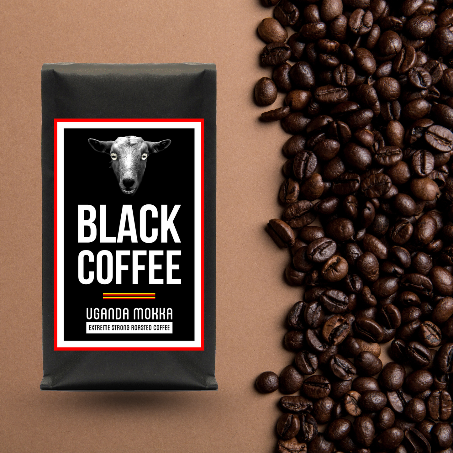 Black Coffee Uganda Mokka | 100% Robusta | Ganze Bohnen | Viel Koffein