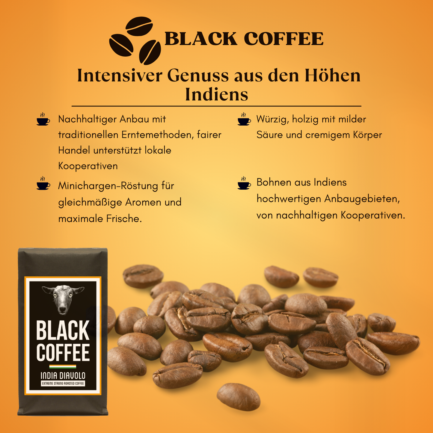 Black Coffee Kaffee Set | Brasilien | Indien | Uganda