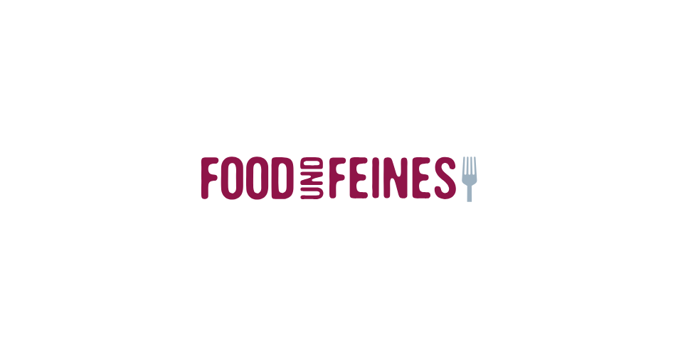 "Food und Feines" in Bordeaux geschrieben und eine Gabel dahinter