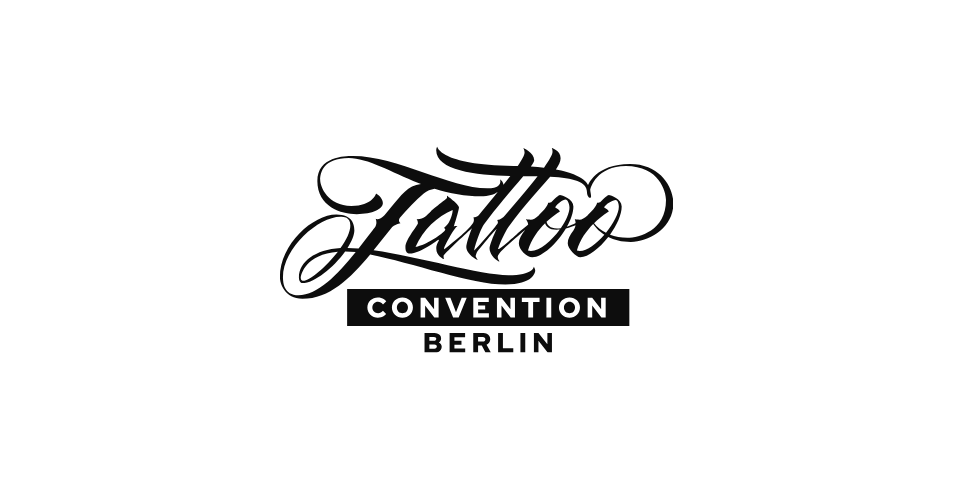 Tattoo Convention Berlin, mittig in schwarz geschreben