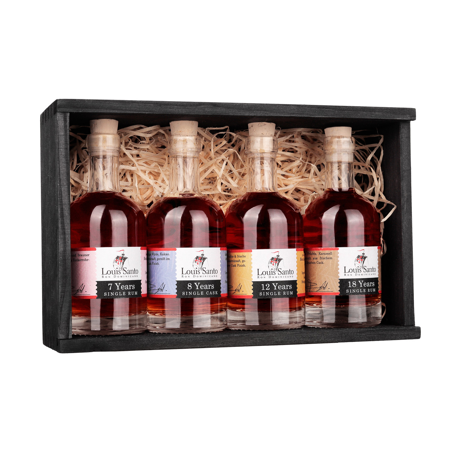 Louis Santo Tastingbox mit 4 * 100ml Flaschen Rum